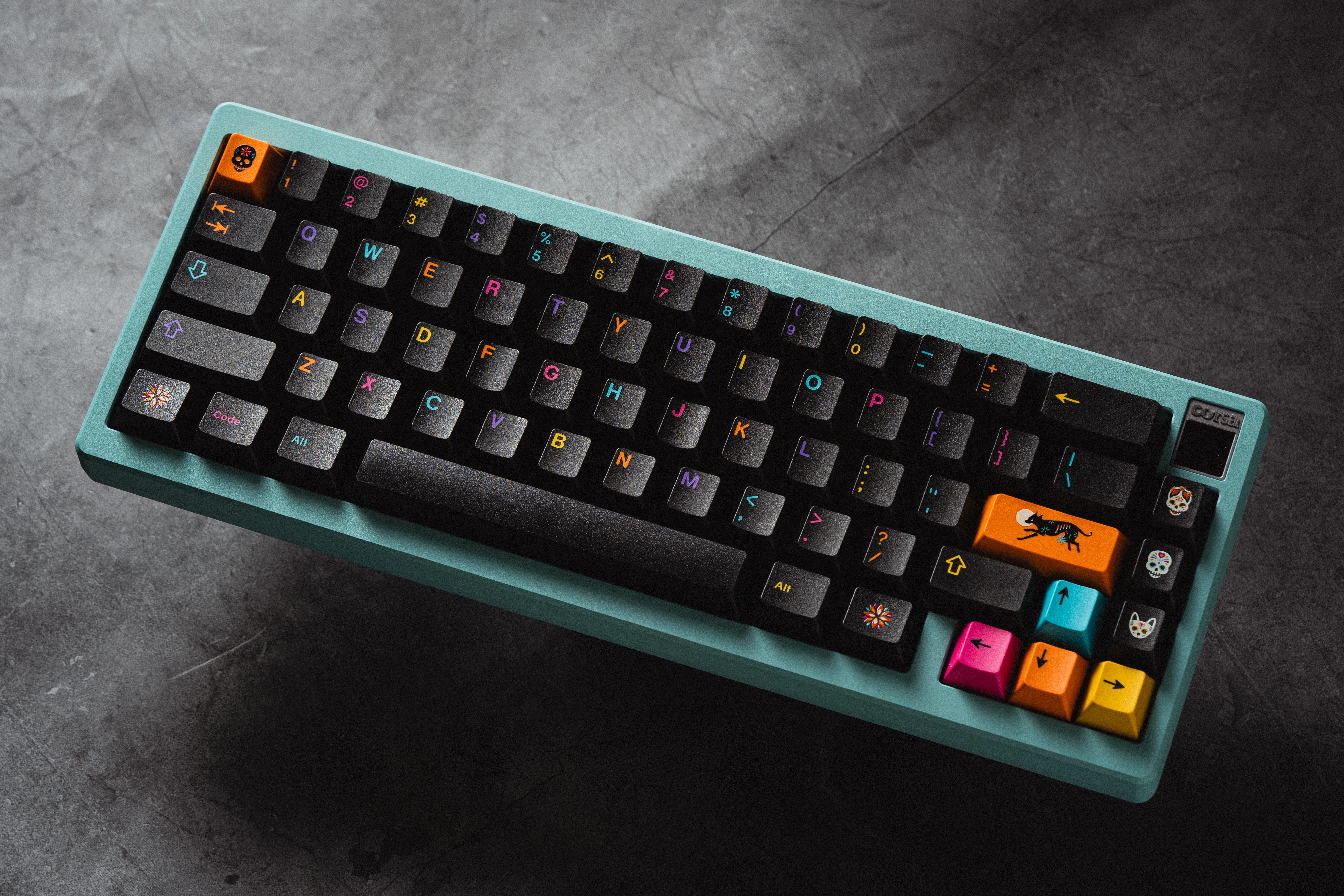 GMK Mictlán full keyboard top view with accent keys